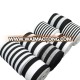 Jacquard Black and White Stripe Soft Knit Braided Elastic Webbing